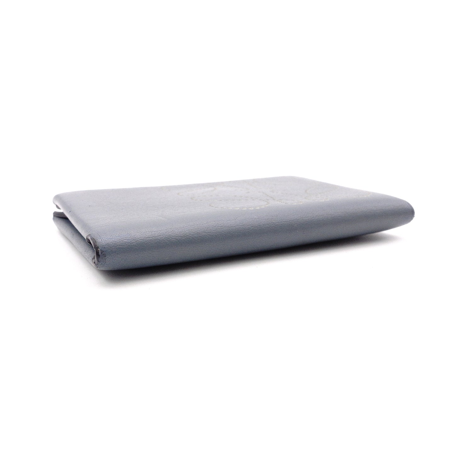 LOEWE Anagram Card Case, Leather, Blue, Women's, Logo, Business Card Holder