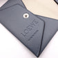 LOEWE Anagram Card Case, Leather, Blue, Women's, Logo, Business Card Holder