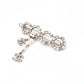 CHANEL Hair Accessory: Metal, Rhinestones, Faux Pearls, Gold Barrette