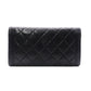 CHANEL Lambskin Flap Long Wallet, Matelassé, Boy Chanel, Long Wallet, Leather, Black, Gold Hardware