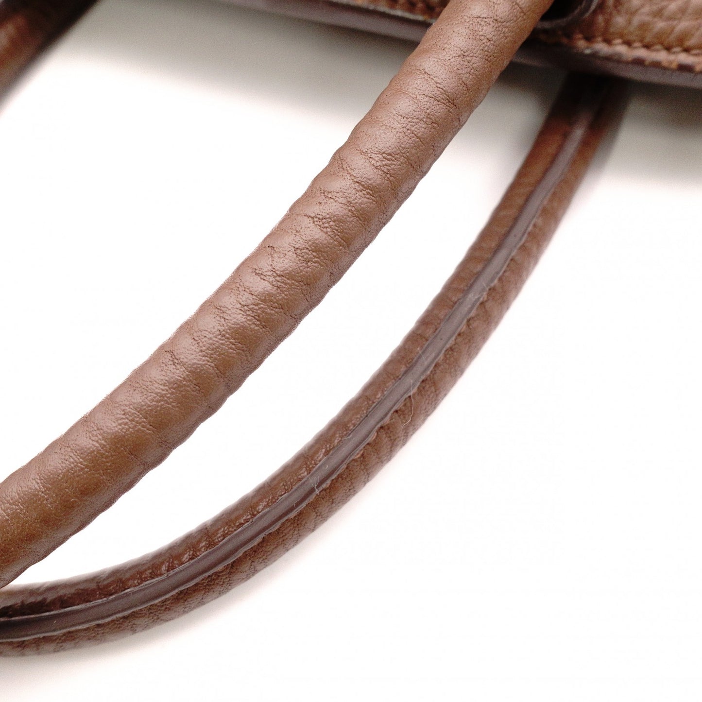 PRADA Vittello Dino Handbag, Leather, Brown, 2-Way Crossbody