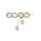 CHANEL Hair Accessory: Metal, Rhinestones, Faux Pearls, Gold Barrette
