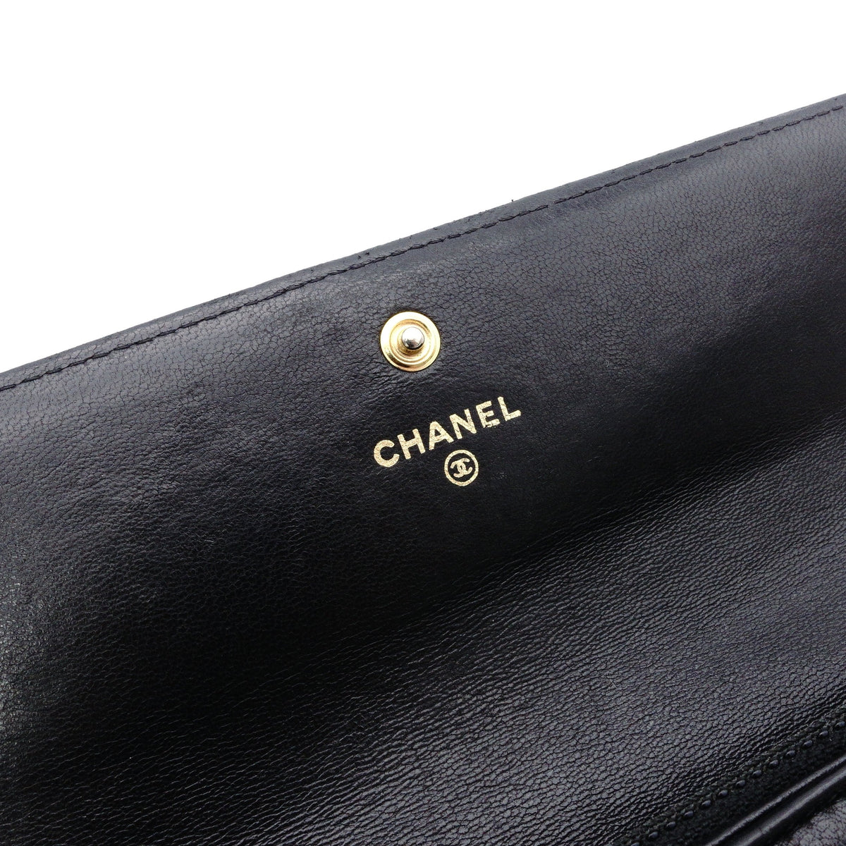 CHANEL Lambskin Flap Long Wallet, Matelassé, Boy Chanel, Long Wallet, Leather, Black, Gold Hardware