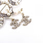 CHANEL Hair Accessory: Metal, Rhinestones, Faux Pearls, Gold Barrette