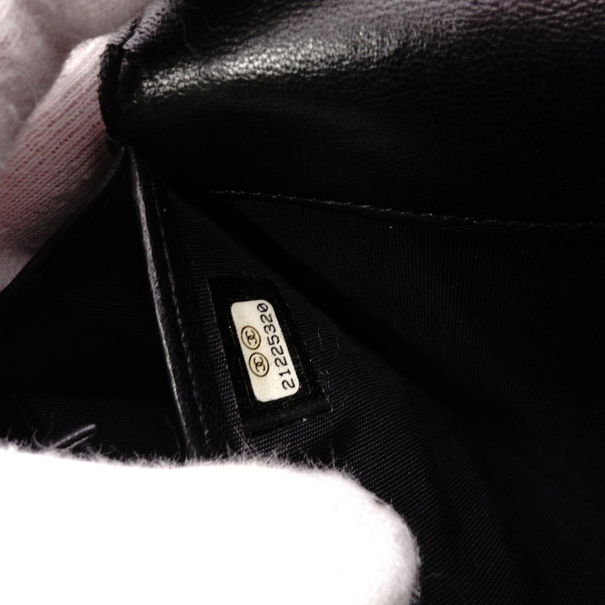 CHANEL Lambskin Flap Long Wallet, Matelassé, Boy Chanel, Long Wallet, Leather, Black, Gold Hardware