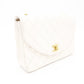 CHANEL Matelassé Lambskin Chain Shoulder Bag White Leather Crossbody Gold Hardware R801739