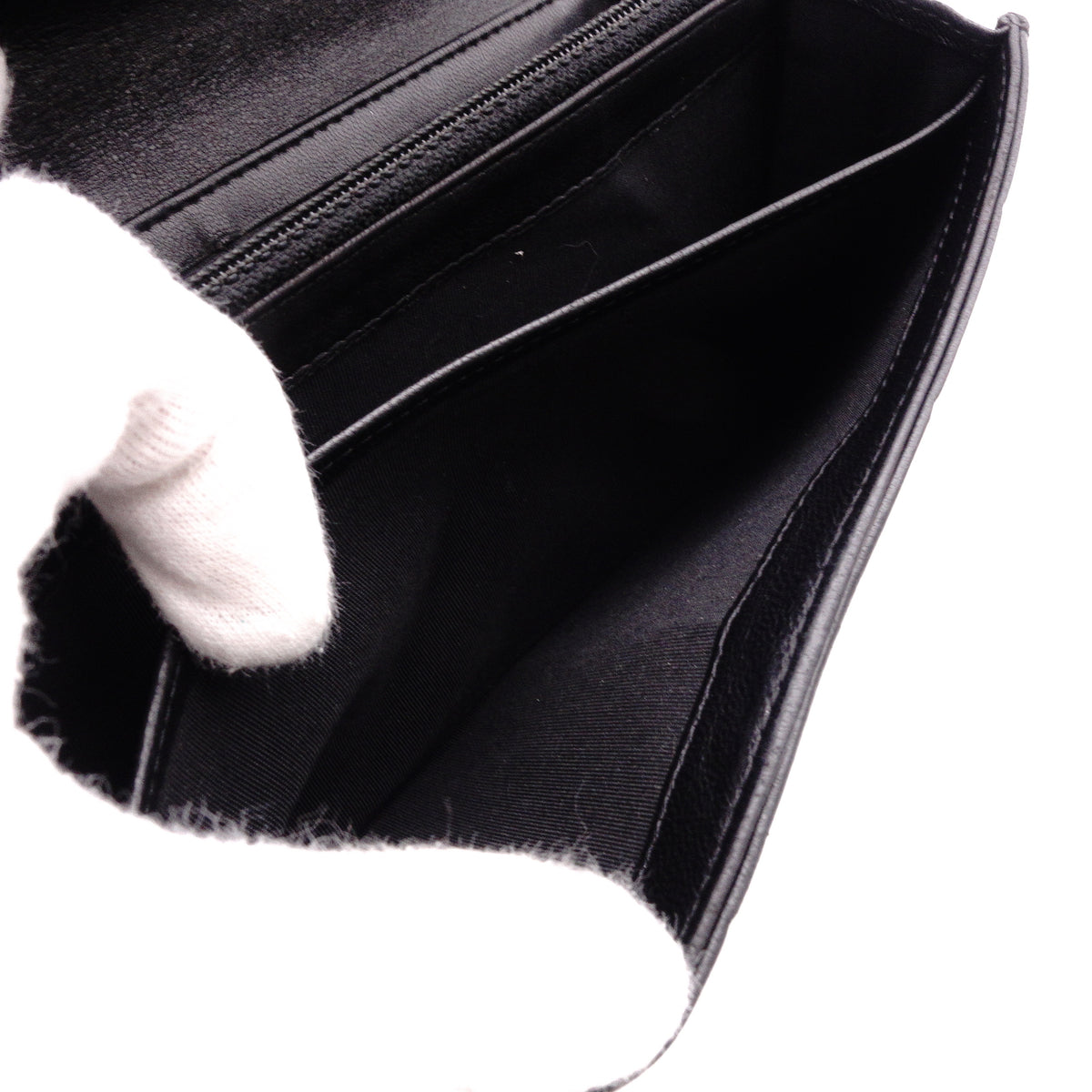 CHANEL Lambskin Flap Long Wallet, Matelassé, Boy Chanel, Long Wallet, Leather, Black, Gold Hardware