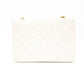CHANEL Matelassé Lambskin Chain Shoulder Bag White Leather Crossbody Gold Hardware R801739