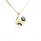 CHANEL Necklace, Metal and Plastic, Gold Balls, CC Logo