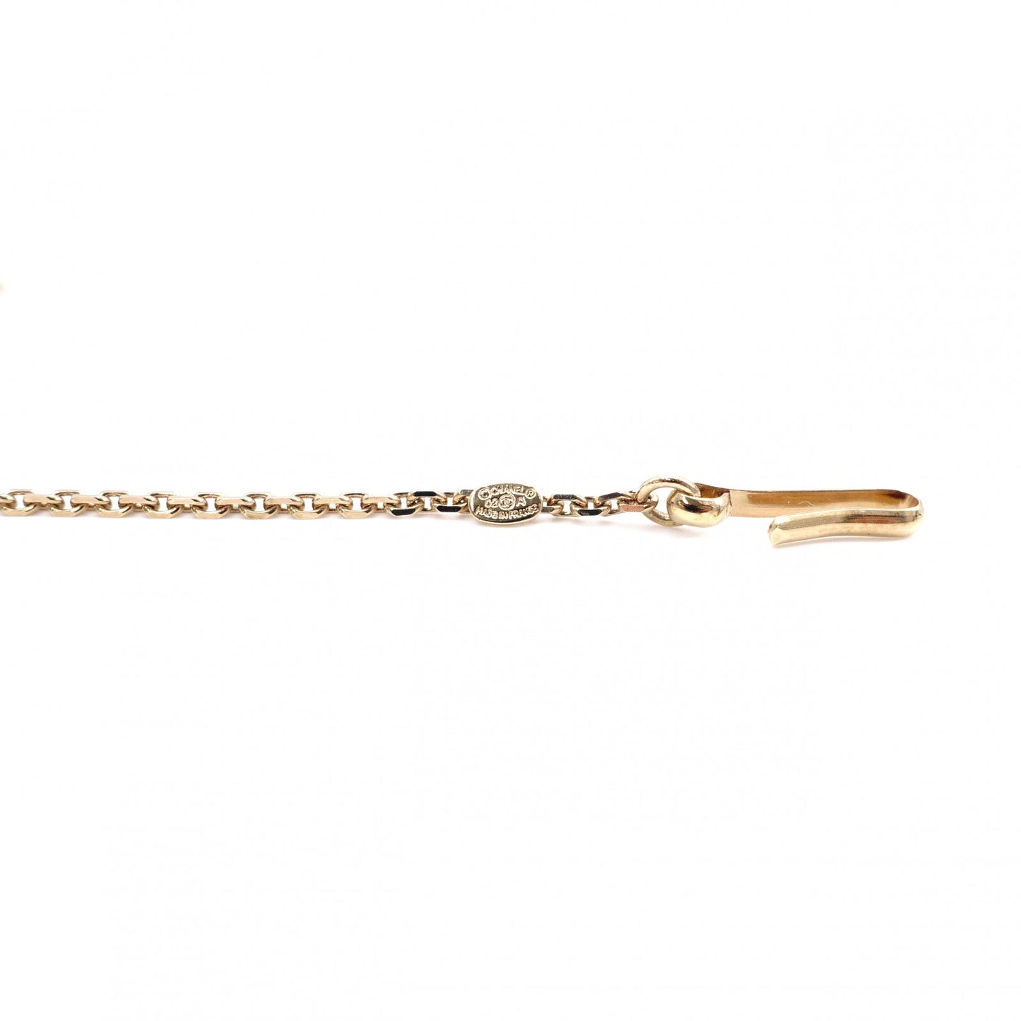 CHANEL Necklace, Metal and Plastic, Gold Balls, CC Logo