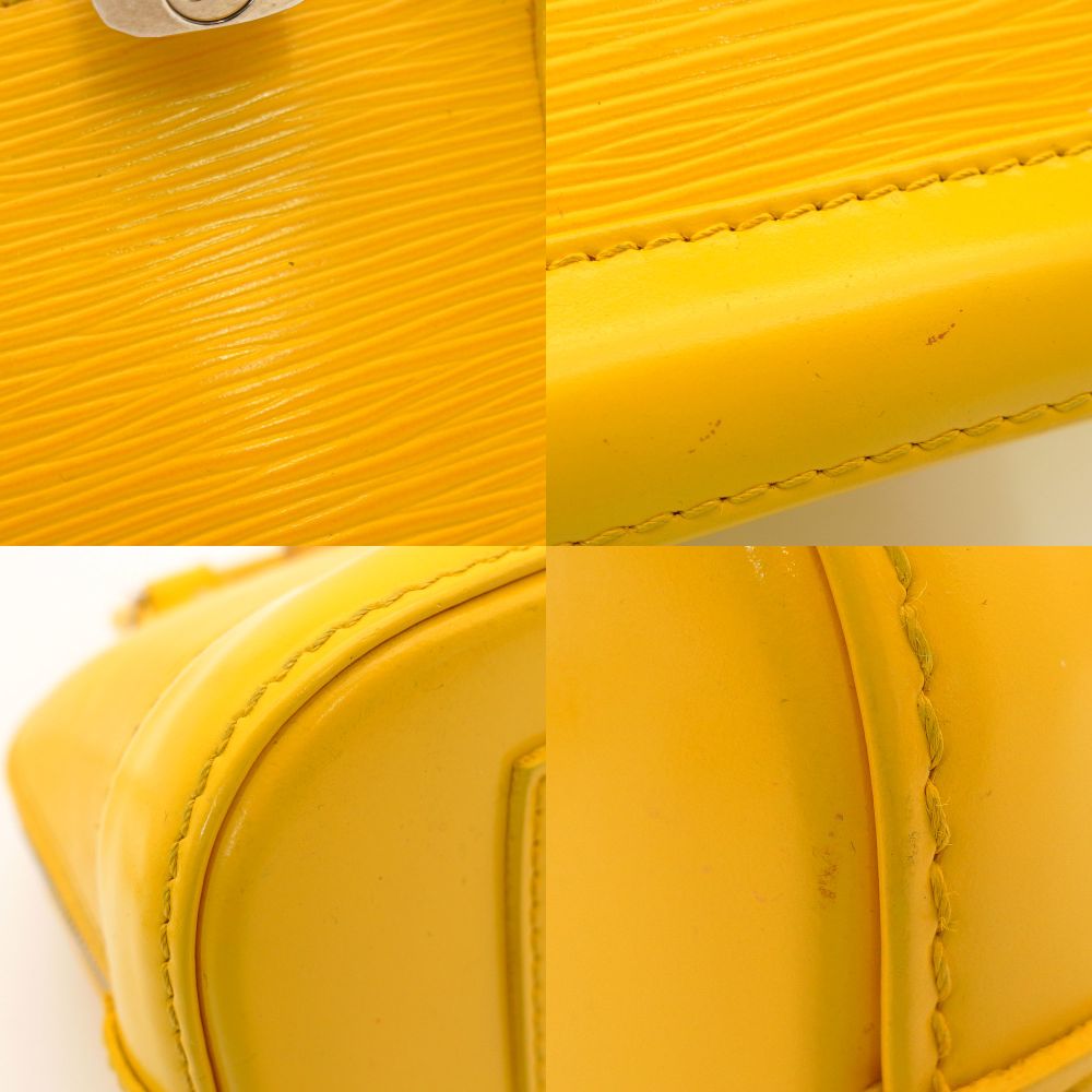 LOUIS VUITTON Epi Alma BB Handbag Yellow 2-Way Leather Crossbody Silver Hardware 7-8-652
