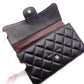 CHANEL Lambskin Flap Long Wallet, Matelassé Classic, Long Wallet, Leather, Black, Gold Hardware