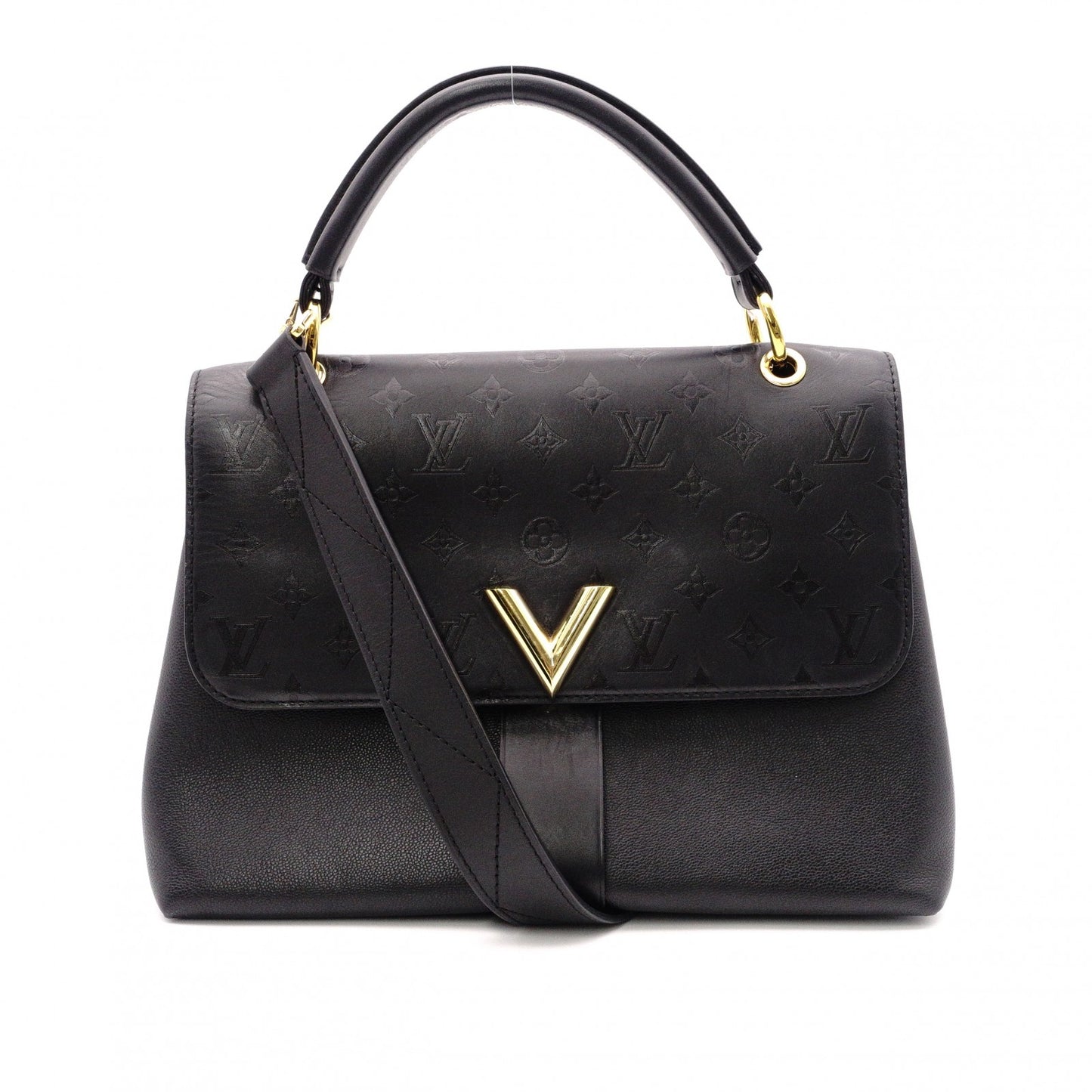 LOUIS VUITTON ルイ・ヴィトン ヴェリー・ワンハンドルバッグ ハンドバッグ レザー ブラック【中古】 レディース