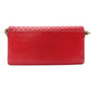Bottega Veneta Intrecciato Shoulder Bag, Leather, Red, Women's, Wallet Chain, Red
