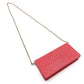 Bottega Veneta Intrecciato Shoulder Bag, Leather, Red, Women's, Wallet Chain, Red