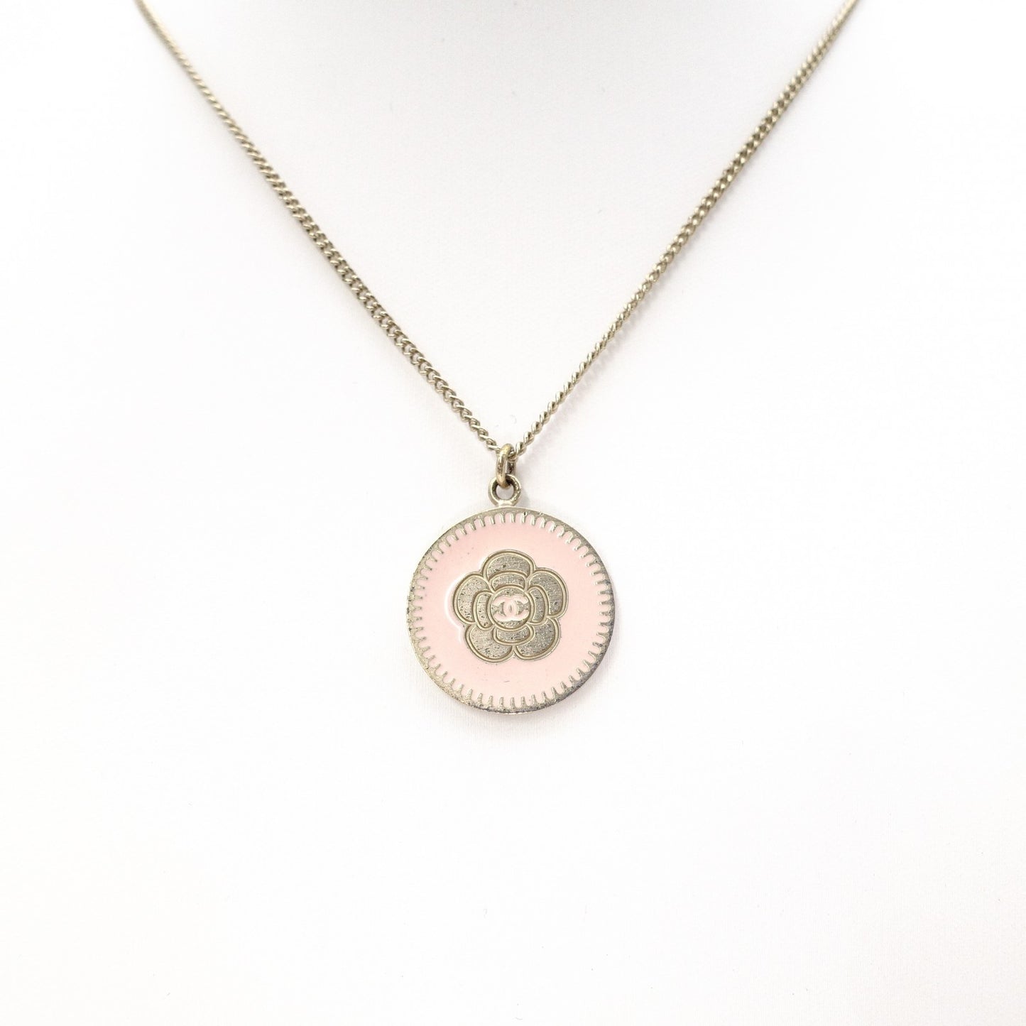 CHANEL Necklace, Metal, Gold, Camellia, Pink