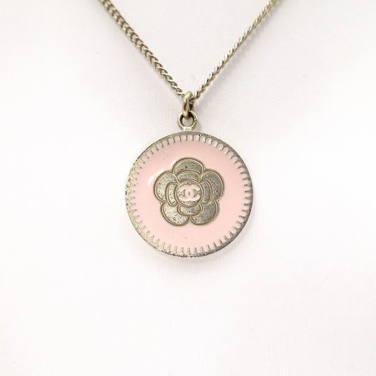 CHANEL Necklace, Metal, Gold, Camellia, Pink