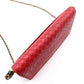 Bottega Veneta Intrecciato Shoulder Bag, Leather, Red, Women's, Wallet Chain, Red