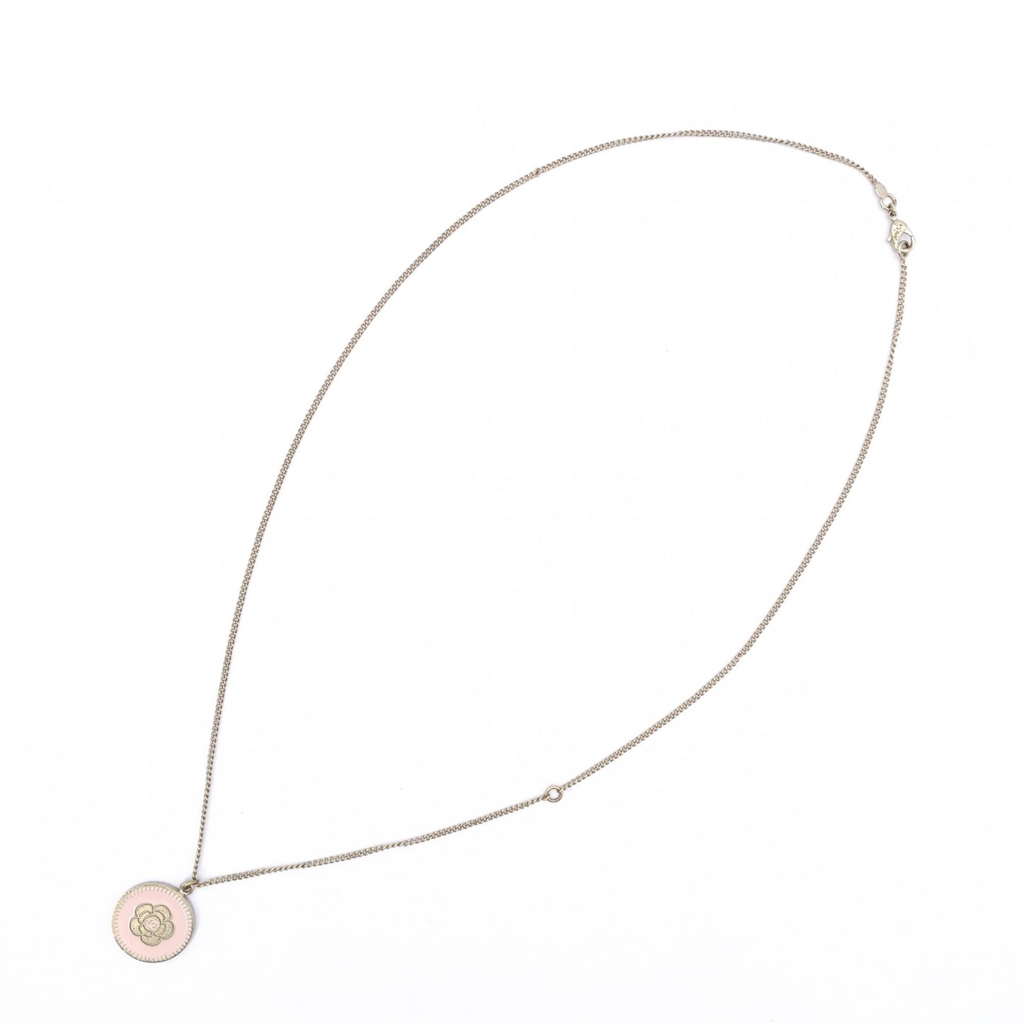 CHANEL Necklace, Metal, Gold, Camellia, Pink