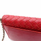 Bottega Veneta Intrecciato Shoulder Bag, Leather, Red, Women's, Wallet Chain, Red