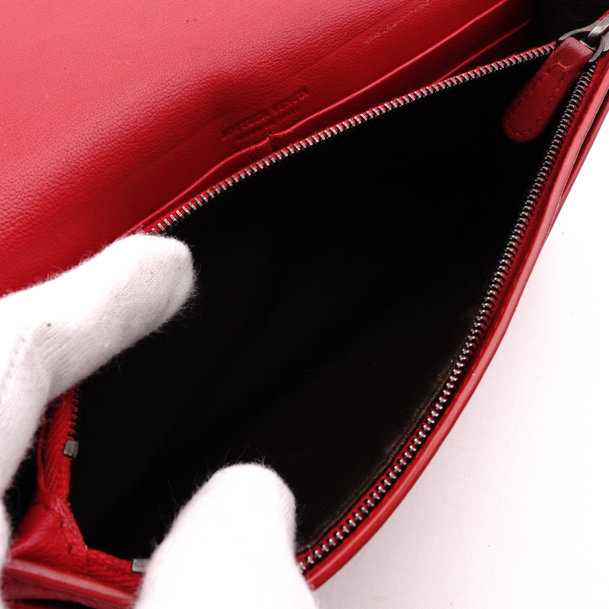 Bottega Veneta Intrecciato Shoulder Bag, Leather, Red, Women's, Wallet Chain, Red