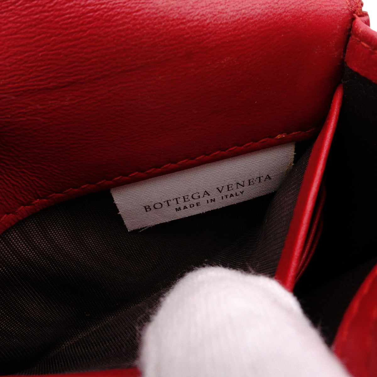 Bottega Veneta Intrecciato Shoulder Bag, Leather, Red, Women's, Wallet Chain, Red