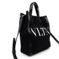 Valentino Garavani VLTN Handbag, Canvas, Black, Women's, 2-Way Crossbody