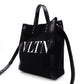 Valentino Garavani VLTN Handbag, Canvas, Black, Women's, 2-Way Crossbody