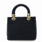 Christian Dior Lady Dior Handbag Black Nylon Gold Hardware Cannage R801996