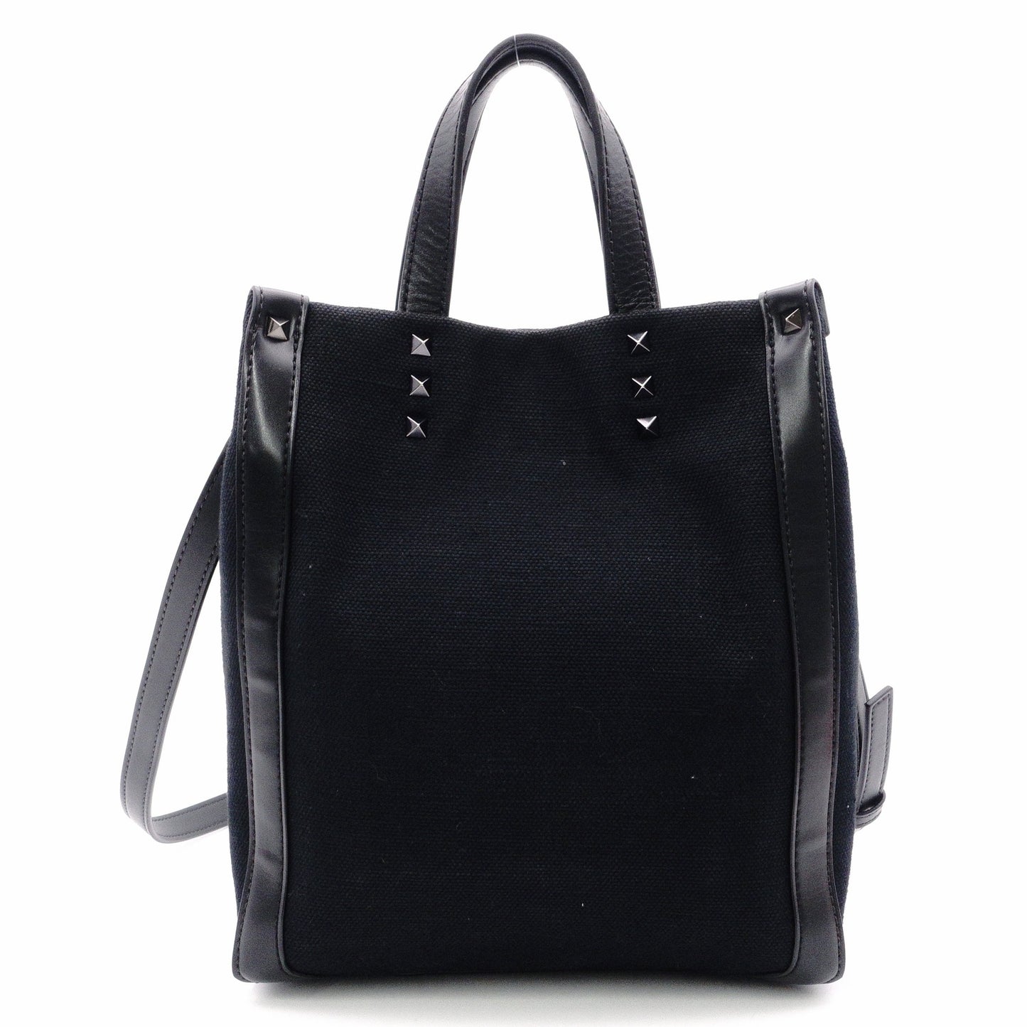 Valentino Garavani VLTN Handbag, Canvas, Black, Women's, 2-Way Crossbody