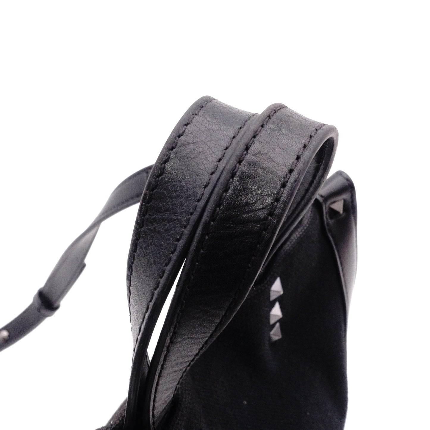 Valentino Garavani VLTN Handbag, Canvas, Black, Women's, 2-Way Crossbody