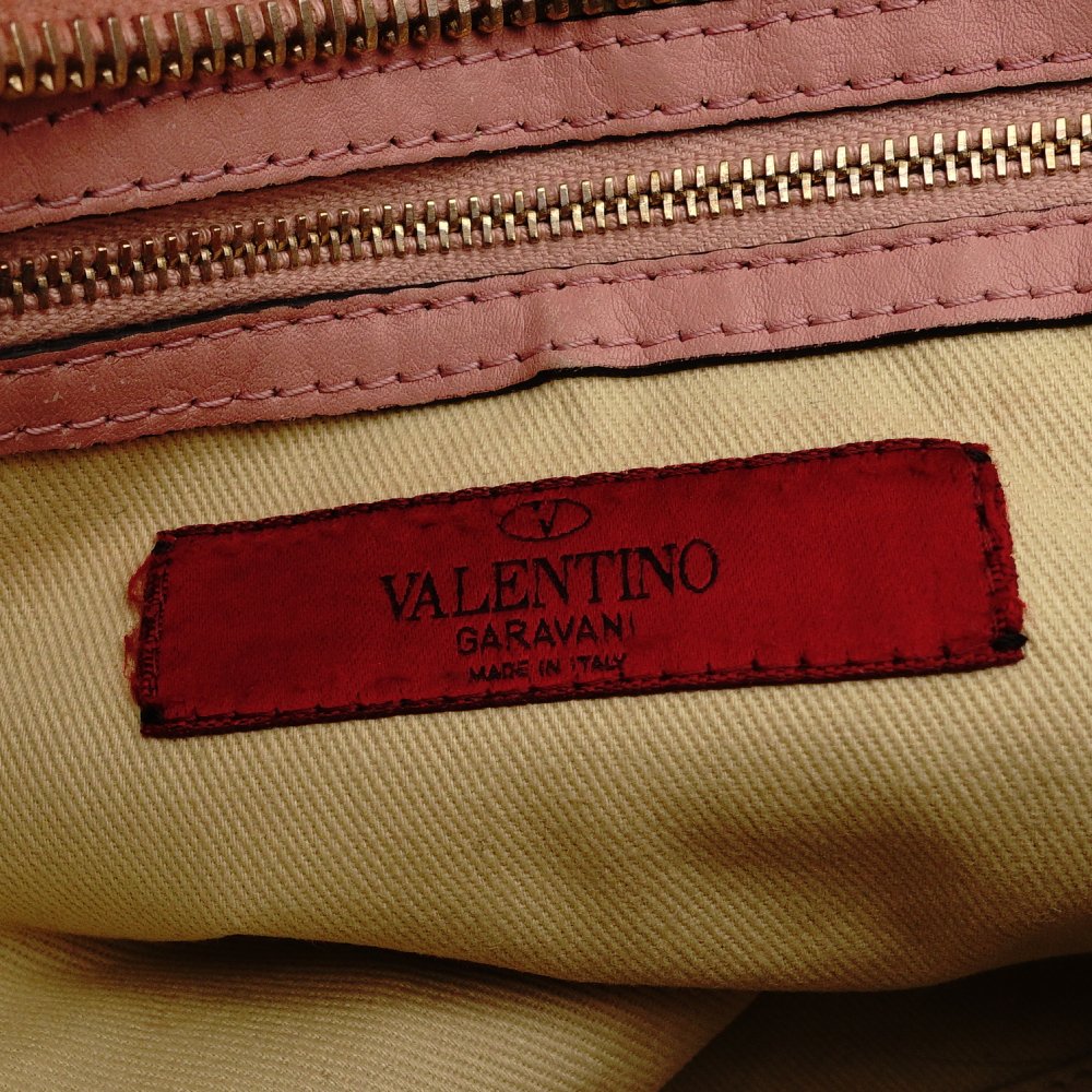 Valentino Garavani Stud Handbag Pink 2Way Leather Crossbody 7-9-634