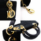 Christian Dior Lady Dior Handbag Black Nylon Gold Hardware Cannage R801996