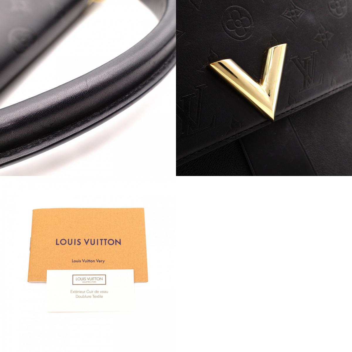 LOUIS VUITTON ルイ・ヴィトン ヴェリー・ワンハンドルバッグ ハンドバッグ レザー ブラック【中古】 レディース