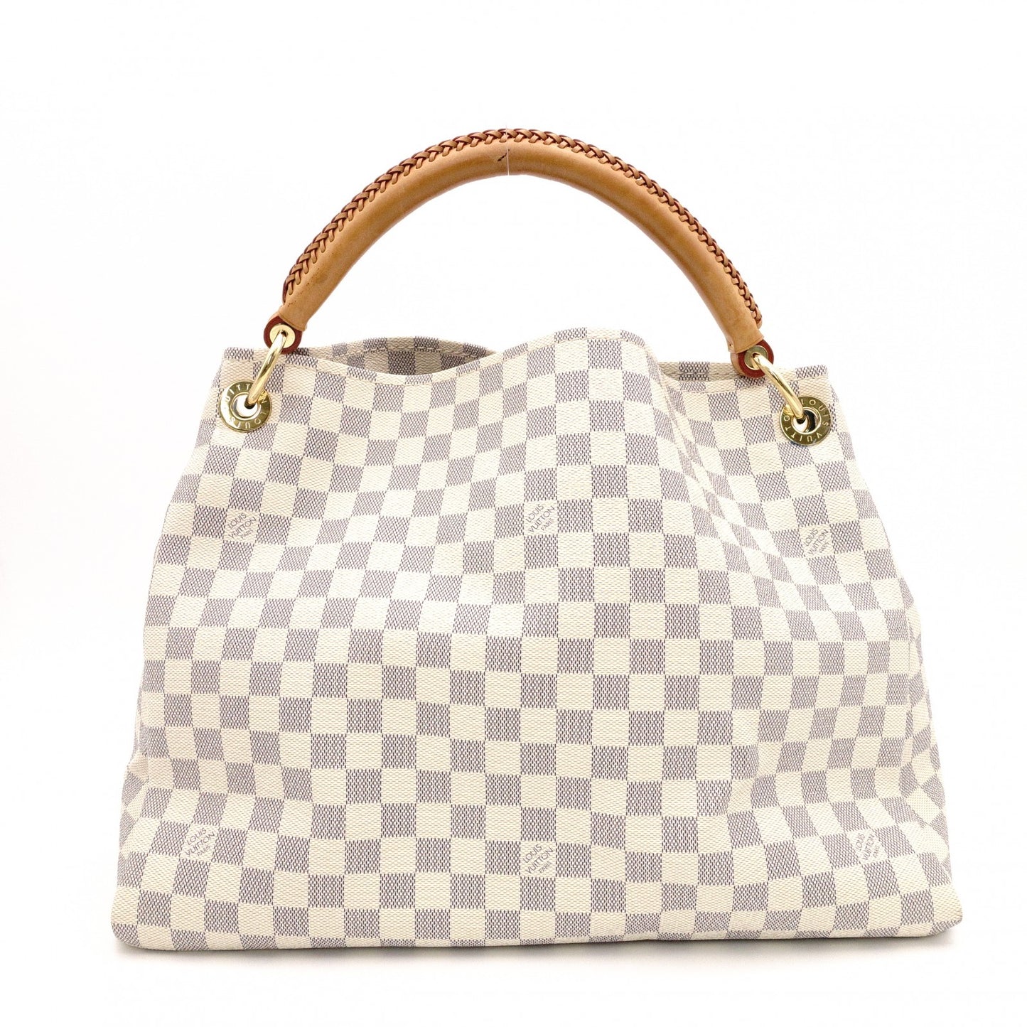 LOUIS VUITTON Artsy MM Handbag, Leather/PVC, White, Shoulder Bag
