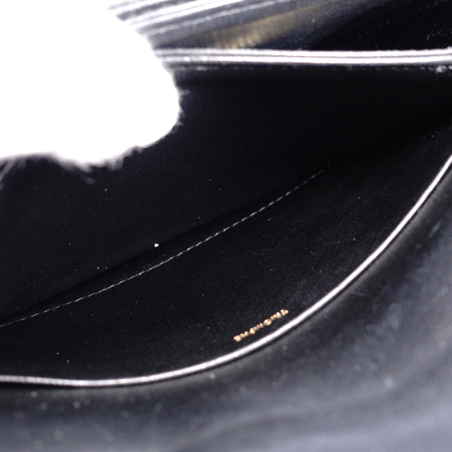 CELINE Teen Triomphe Shoulder Bag, Leather, Black with Gold Hardware
