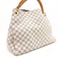 LOUIS VUITTON Artsy MM Handbag, Leather/PVC, White, Shoulder Bag
