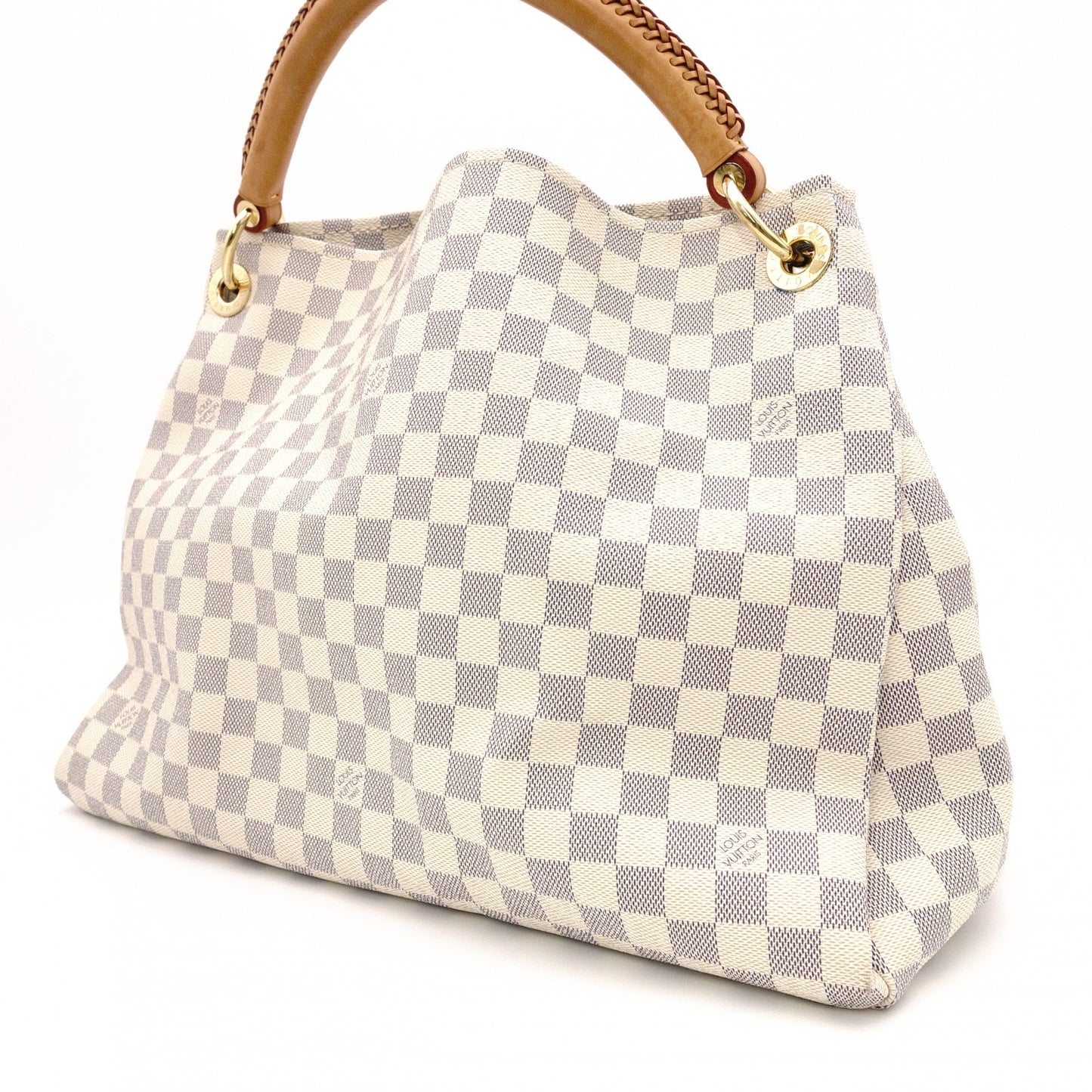 LOUIS VUITTON Artsy MM Handbag, Leather/PVC, White, Shoulder Bag