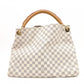 LOUIS VUITTON Artsy MM Handbag, Leather/PVC, White, Shoulder Bag
