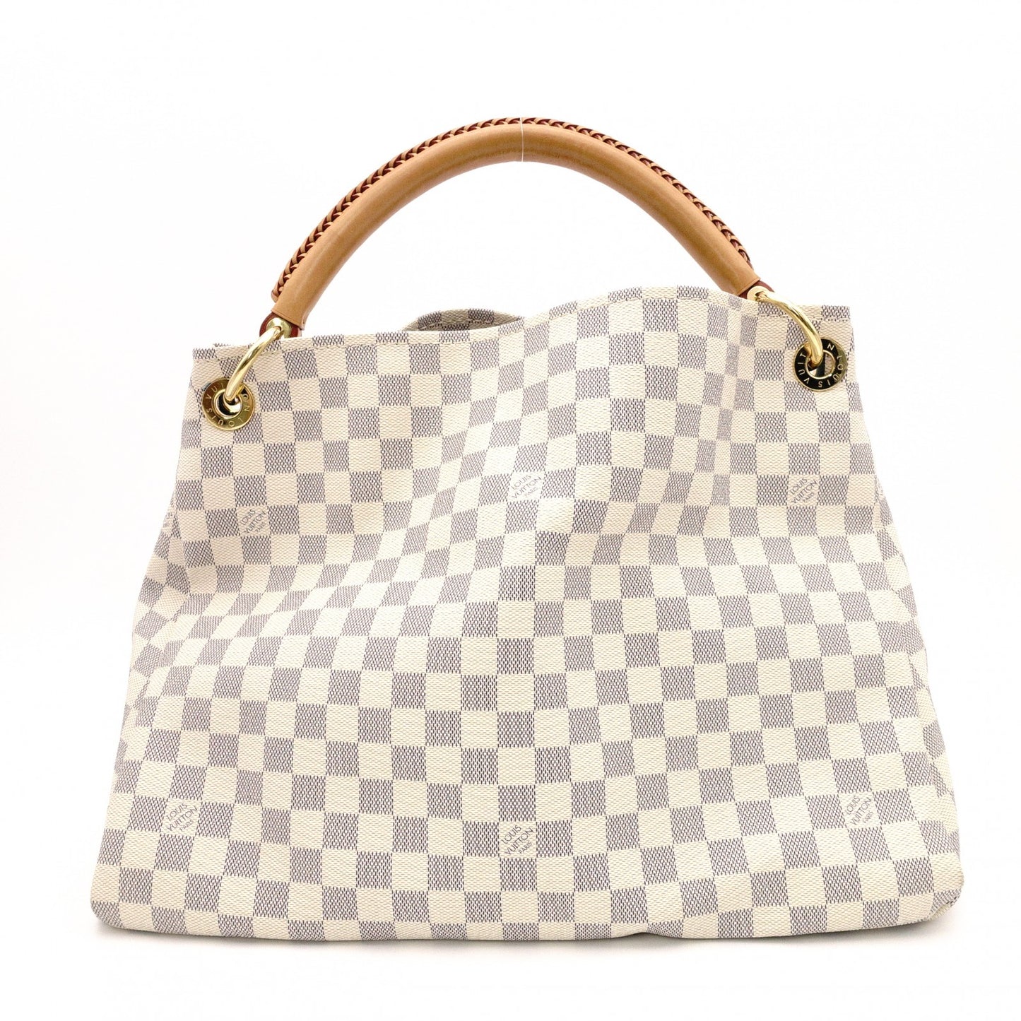 LOUIS VUITTON Artsy MM Handbag, Leather/PVC, White, Shoulder Bag