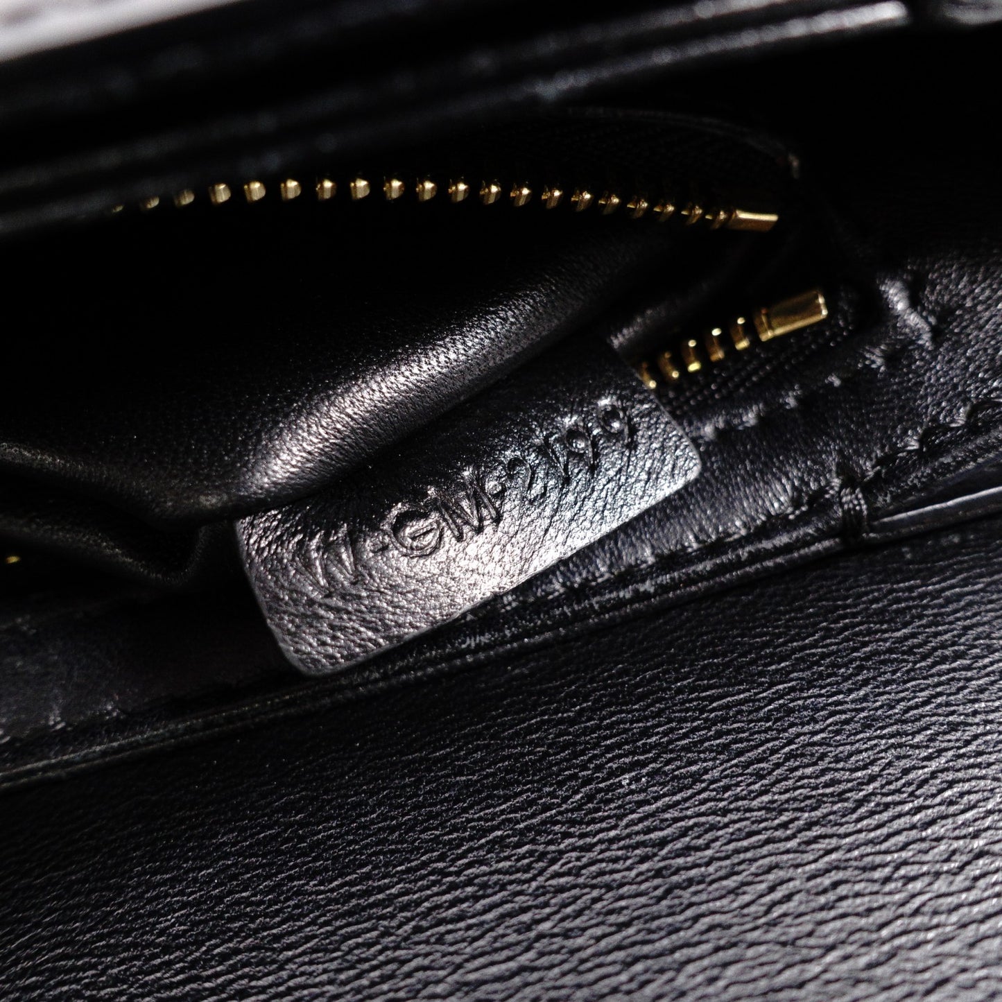 CELINE Teen Triomphe Shoulder Bag, Leather, Black with Gold Hardware