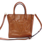 Valentino Garavani V Logo Handbag, Leather, Brown, 2-Way, Gold Hardware, Crossbody, Logo