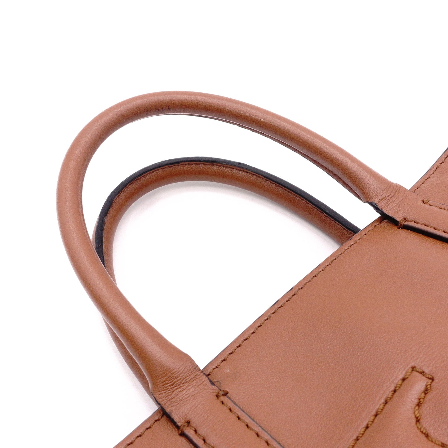 Valentino Garavani V Logo Handbag, Leather, Brown, 2-Way, Gold Hardware, Crossbody, Logo