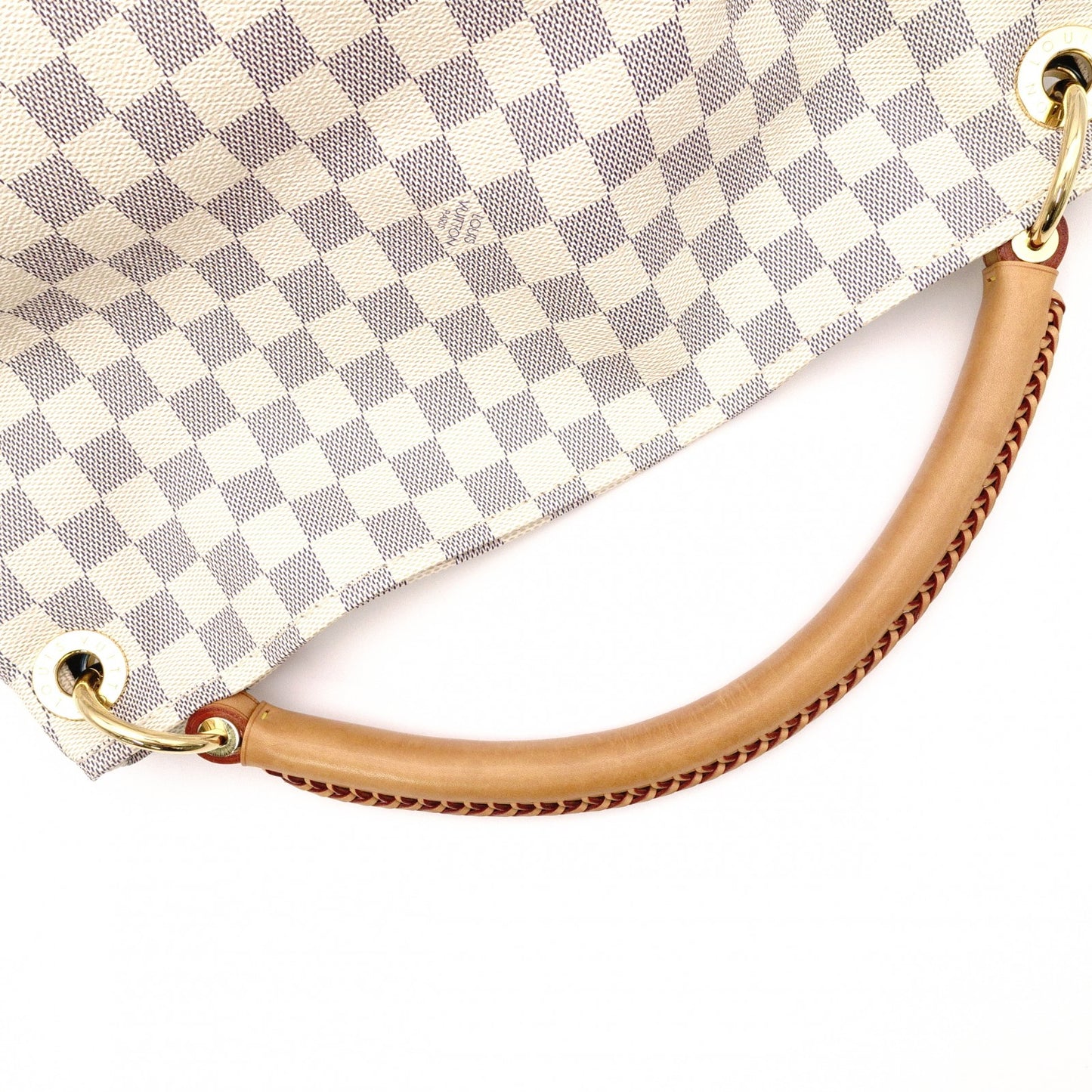 LOUIS VUITTON Artsy MM Handbag, Leather/PVC, White, Shoulder Bag