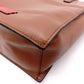 Valentino Garavani V Logo Handbag, Leather, Brown, 2-Way, Gold Hardware, Crossbody, Logo