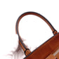 Valentino Garavani V Logo Handbag, Leather, Brown, 2-Way, Gold Hardware, Crossbody, Logo