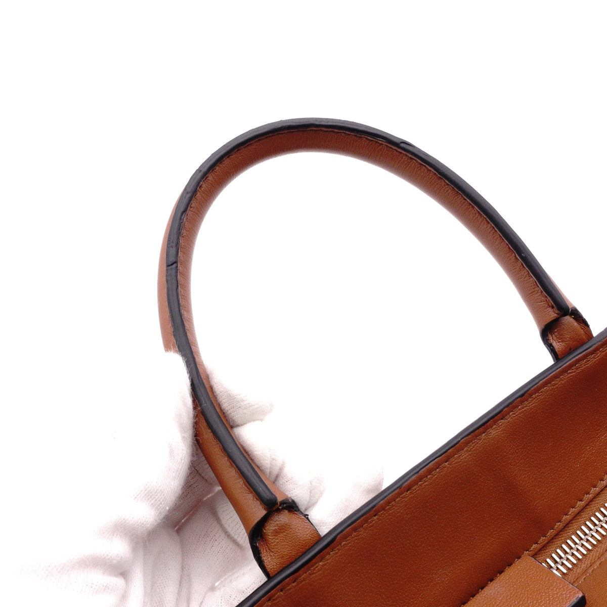 Valentino Garavani V Logo Handbag, Leather, Brown, 2-Way, Gold Hardware, Crossbody, Logo