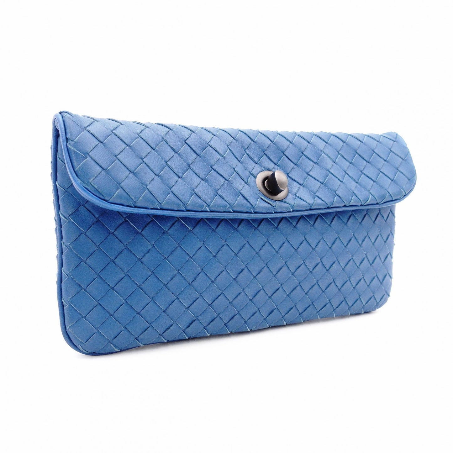 BOTTEGAVENETA Intrecciato Shoulder Bag, Leather, Blue
