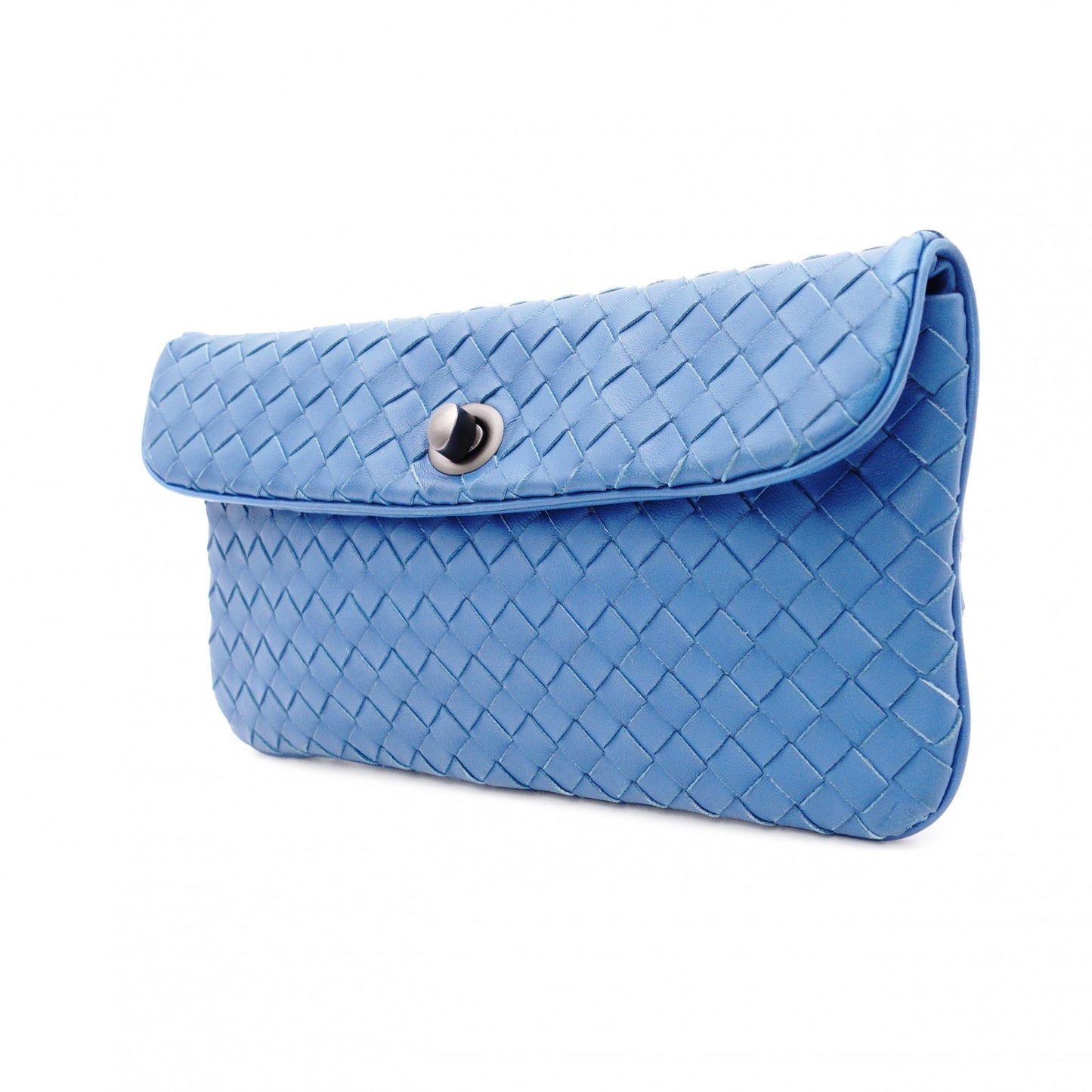 BOTTEGAVENETA Intrecciato Shoulder Bag, Leather, Blue