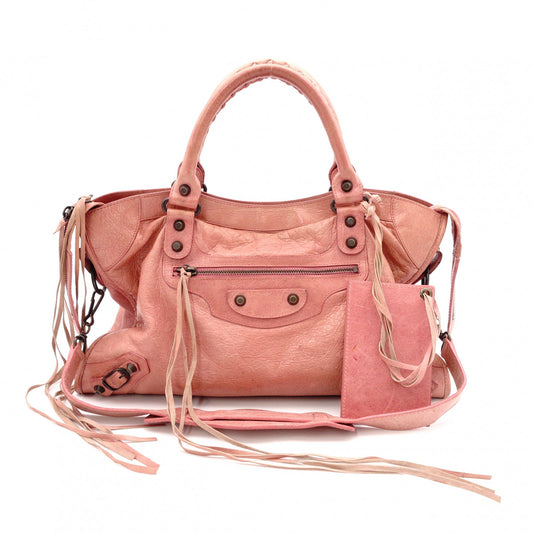 BALENCIAGA The City Handbag, Leather, Pink, 2-way Shoulder Bag